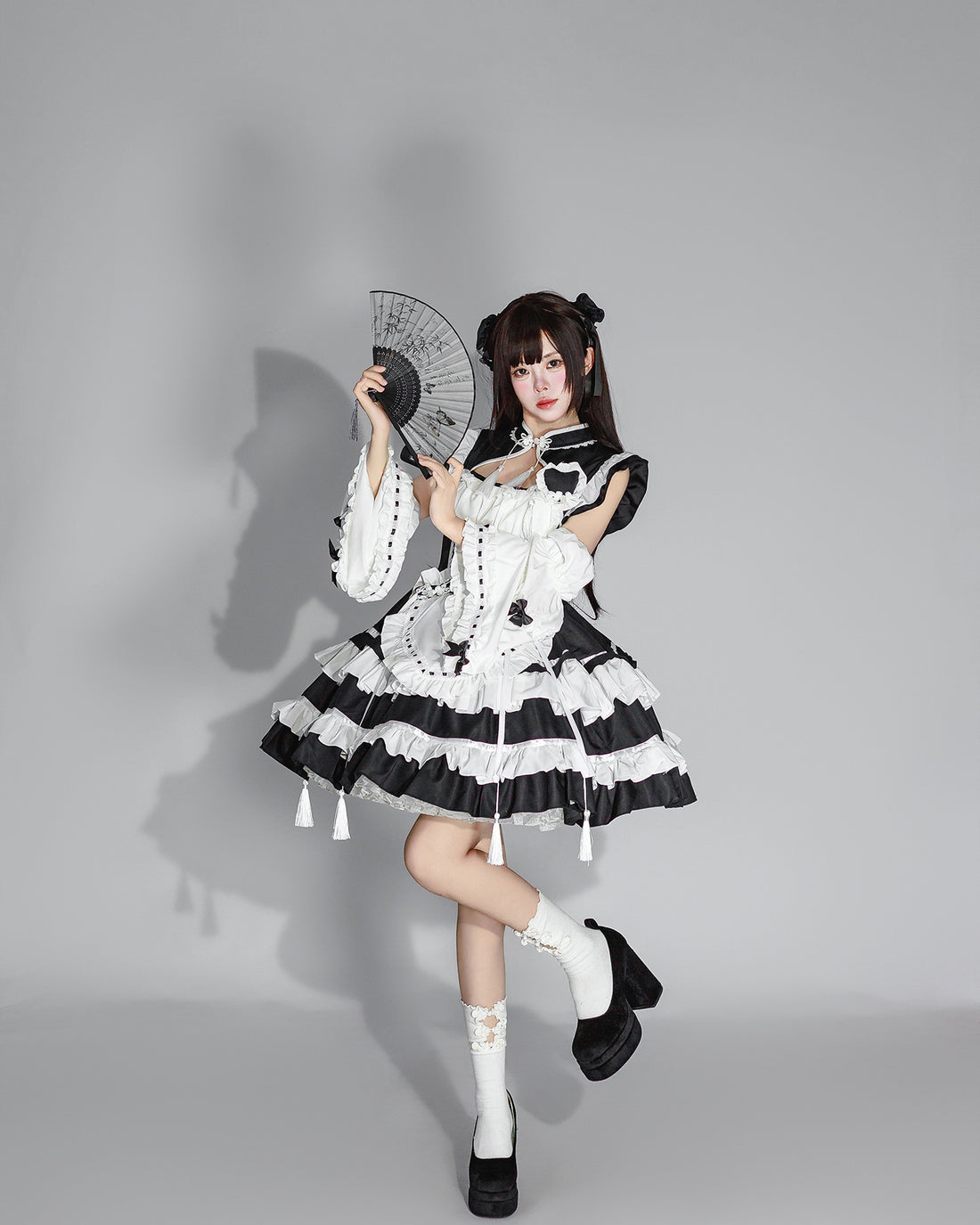 Chinese Cheongsam New Year Lolita Maid Outfit Cosplay Costume