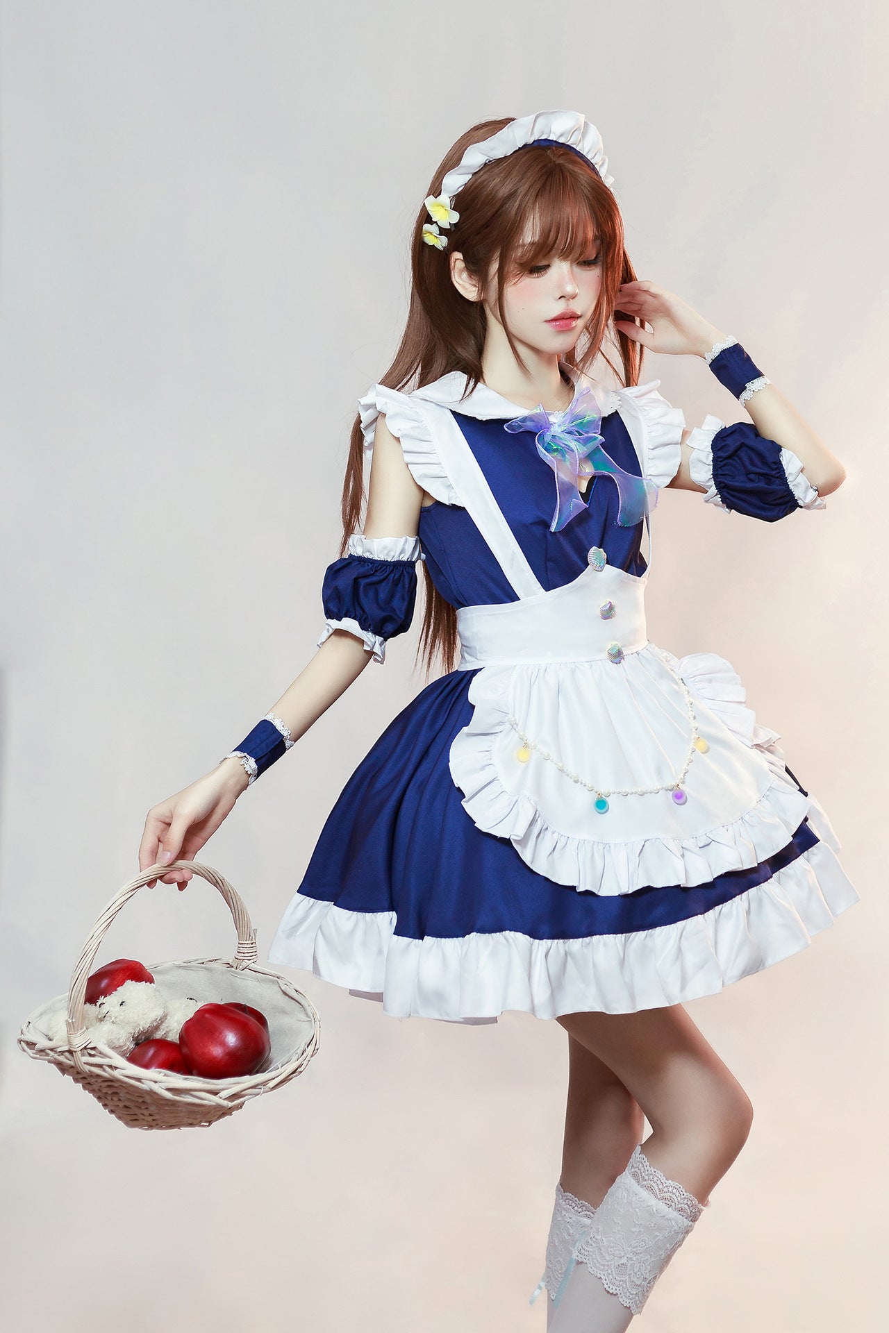 Cute Bow Maid Outfit Crossdresser Plus Dress Cosplay Costume