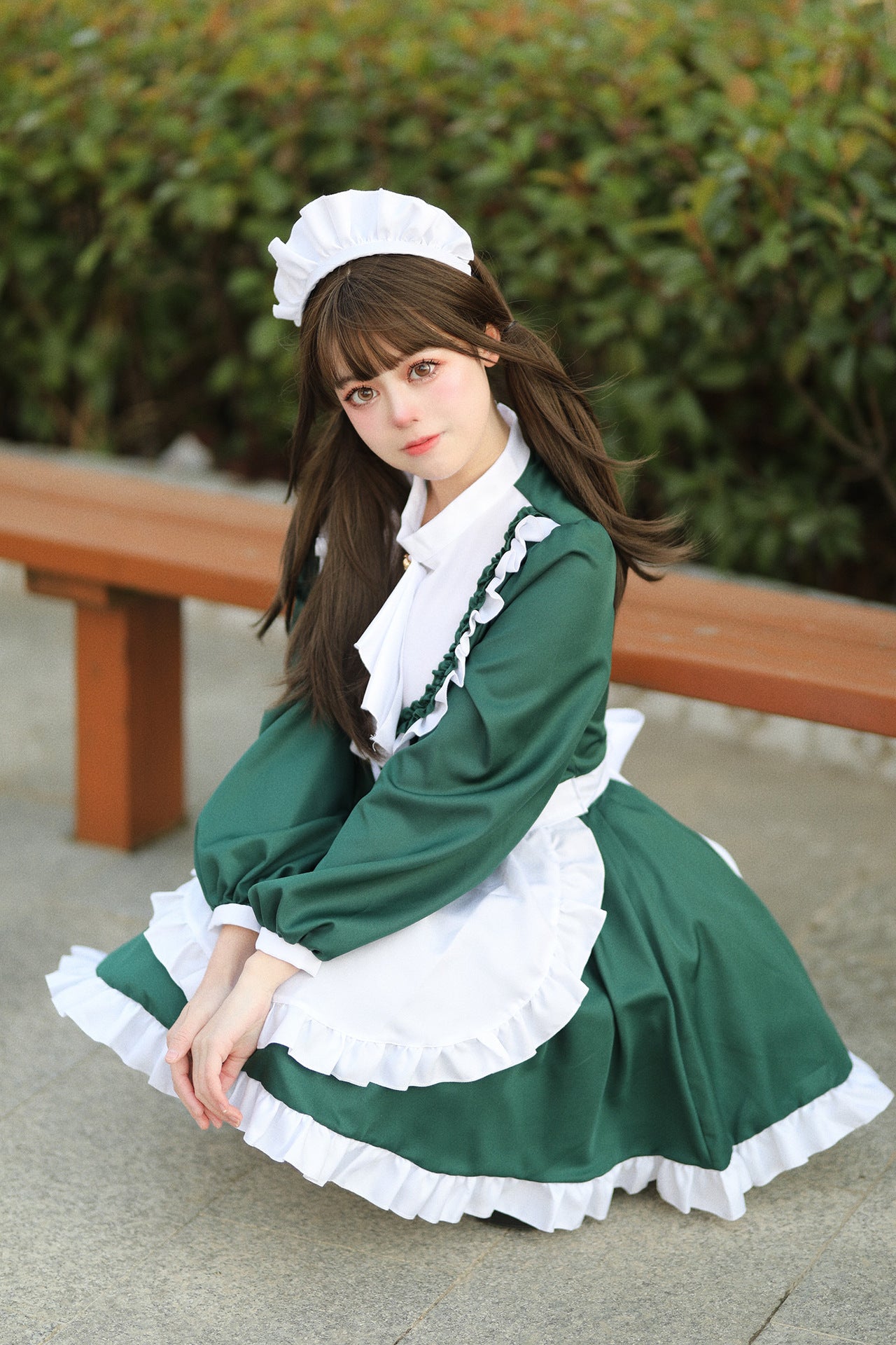 Luxury British Long Sleeves Maid Outfit Plus Cosplay Costume