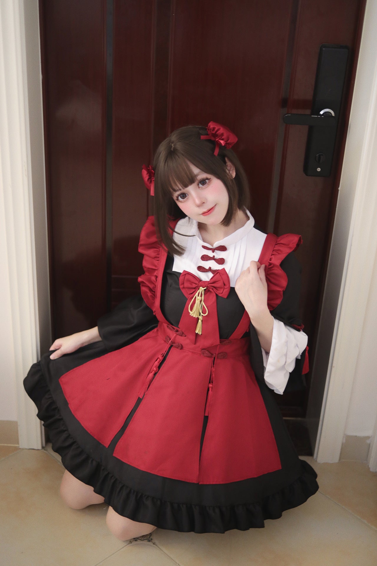 Chinese New Year Spring Festival Maid Outfit Plus Cosplay Costume