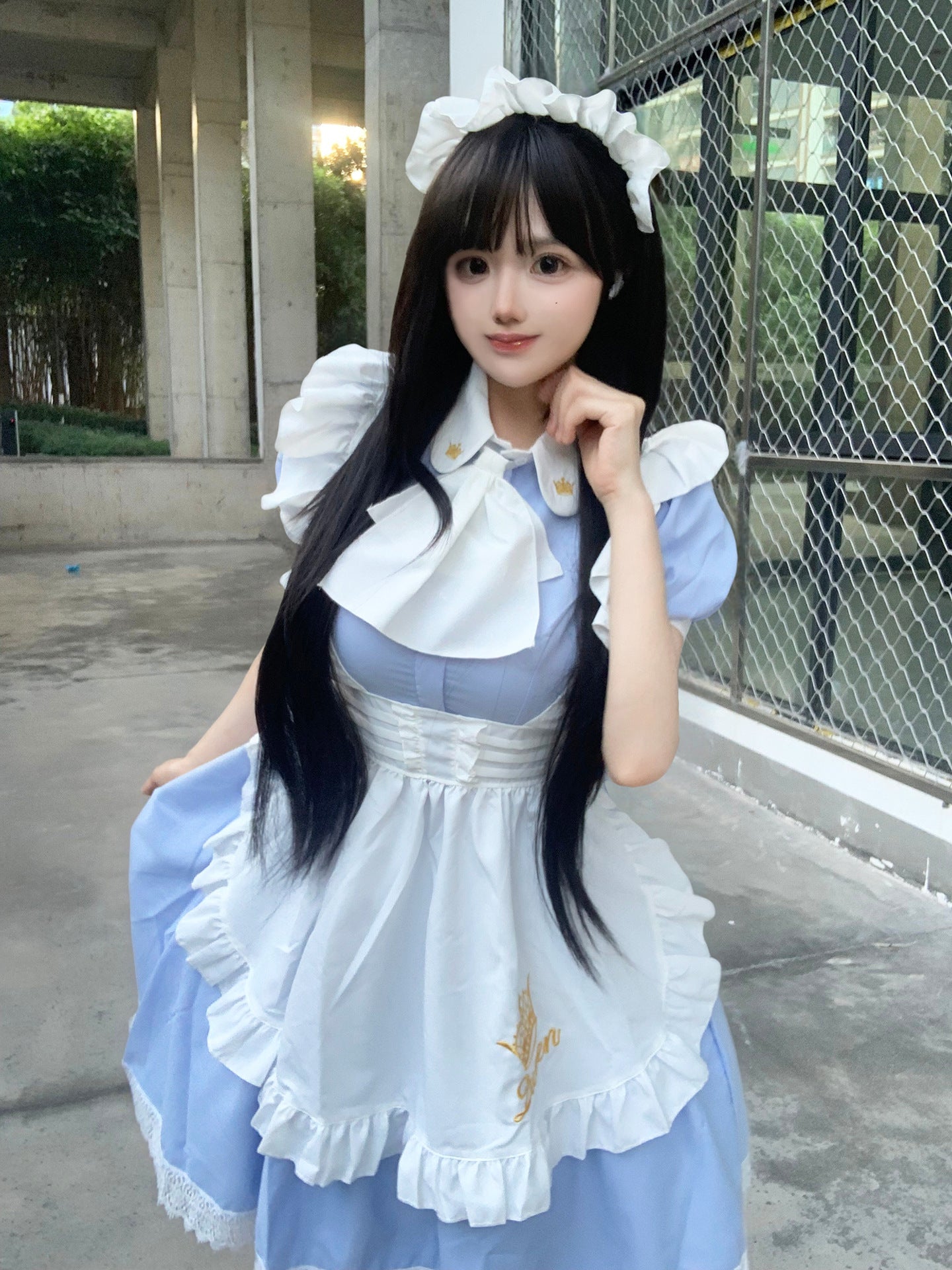 Queen Crown British Maid Outfit Long Dress Plus Cosplay Costume
