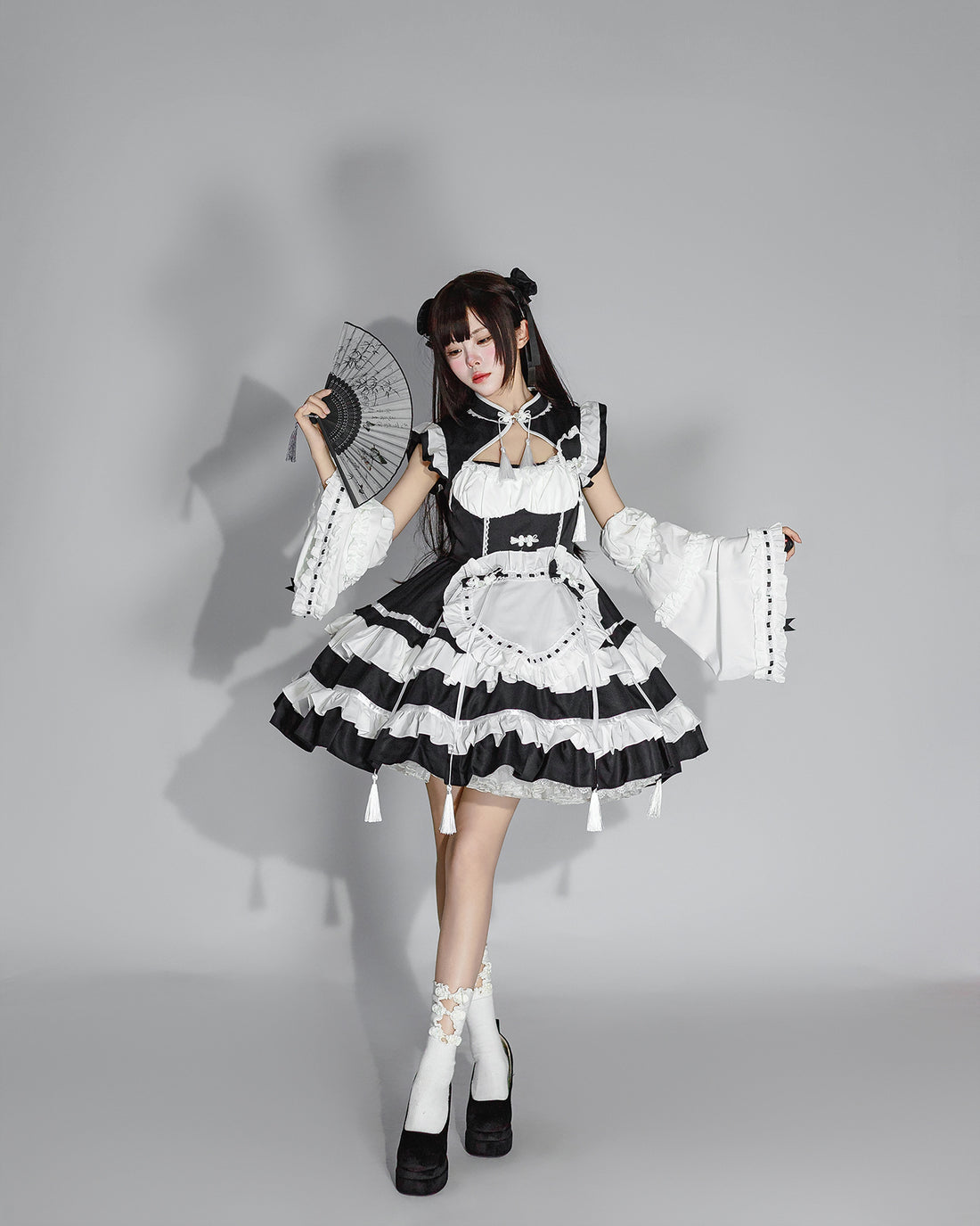Chinese Cheongsam New Year Lolita Maid Outfit Cosplay Costume