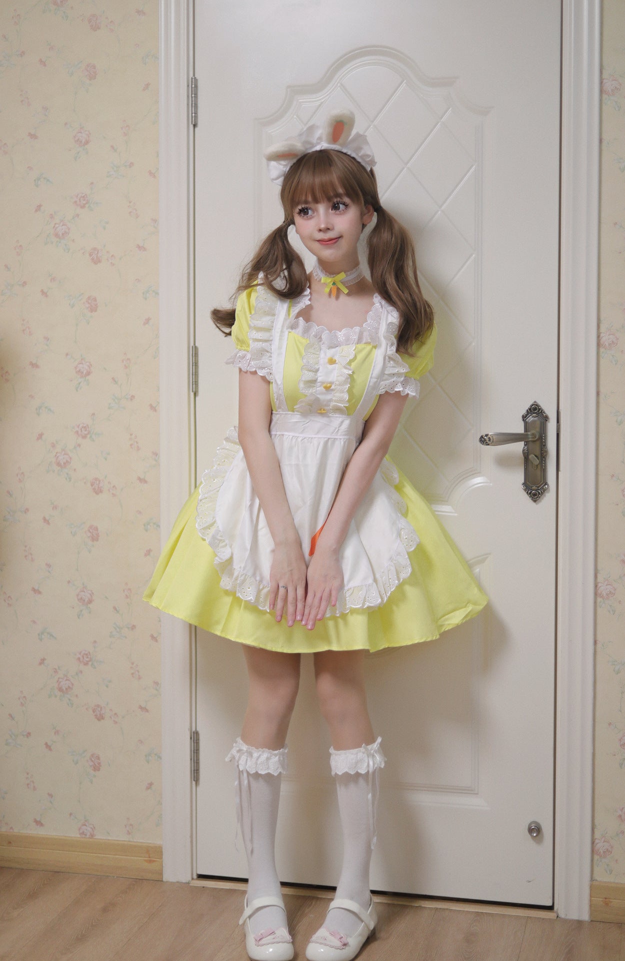 Carrot Bunny Maid Outfit Crossdresser Plus Dress Cosplay Costume