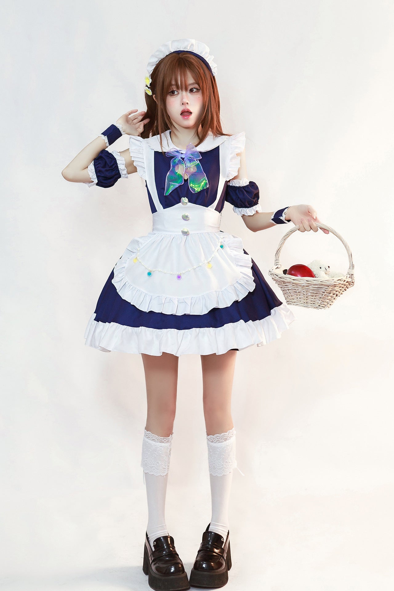 Cute Bow Maid Outfit Crossdresser Plus Dress Cosplay Costume