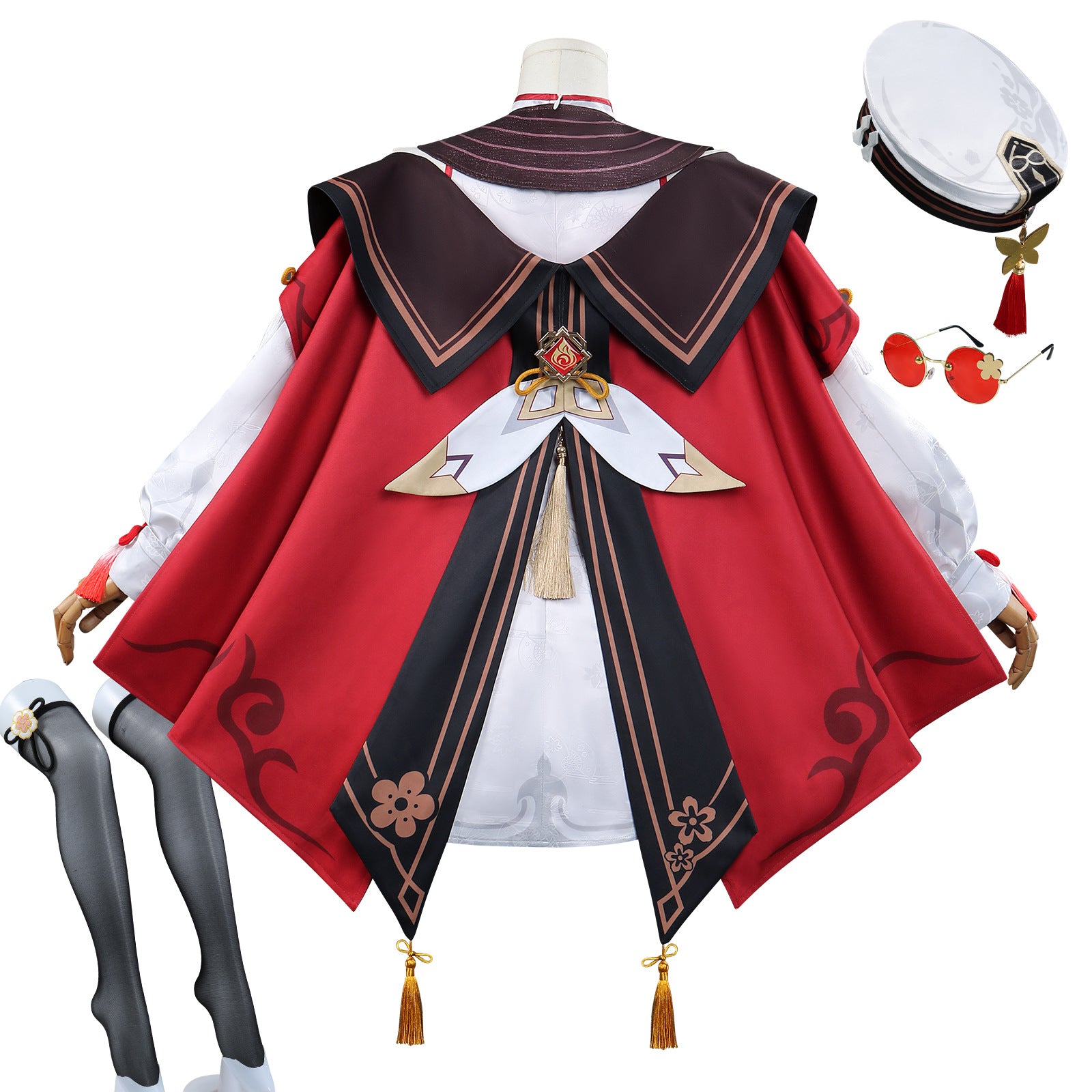Genshin Impact Lantern Rite Hu Tao Crimson Snow Cosplay Costumes