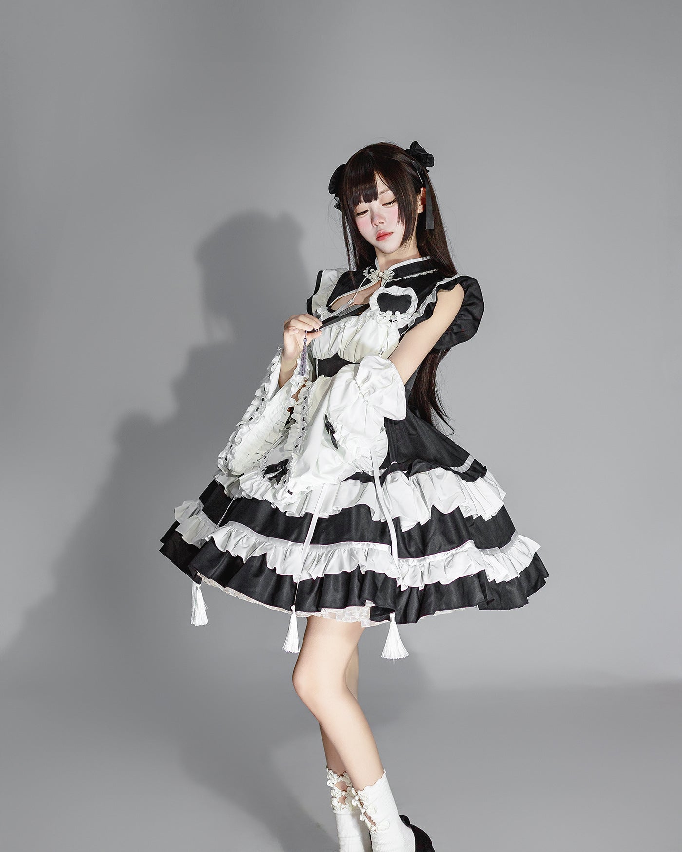 Chinese Cheongsam New Year Lolita Maid Outfit Cosplay Costume
