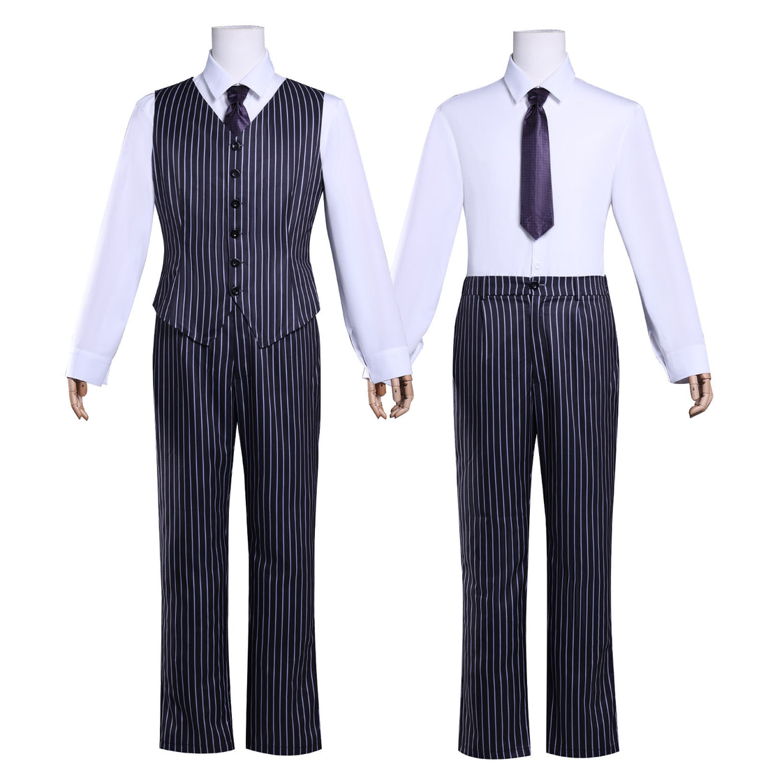 Wednesday 2 Gomez Addams Striped Suit Male Cosplay Costumes
