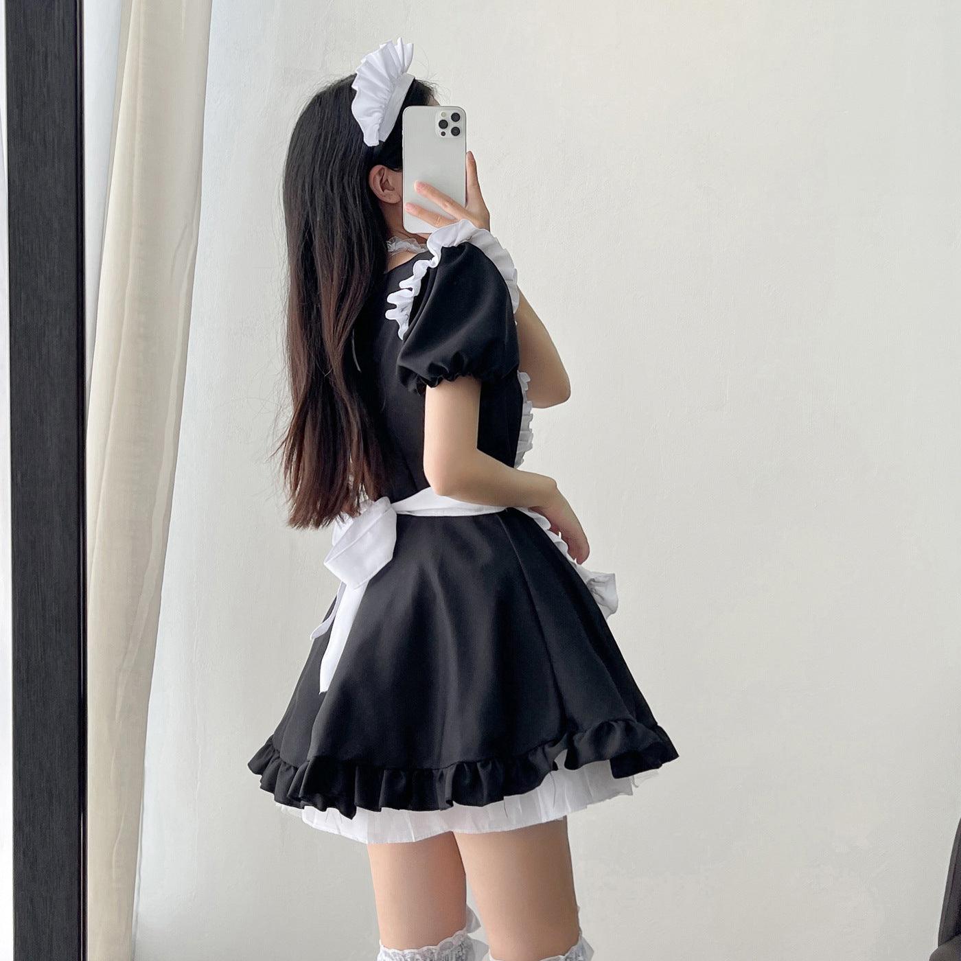 Black White Plus Size Maid Outfit Dress Cute Cosplay Costume