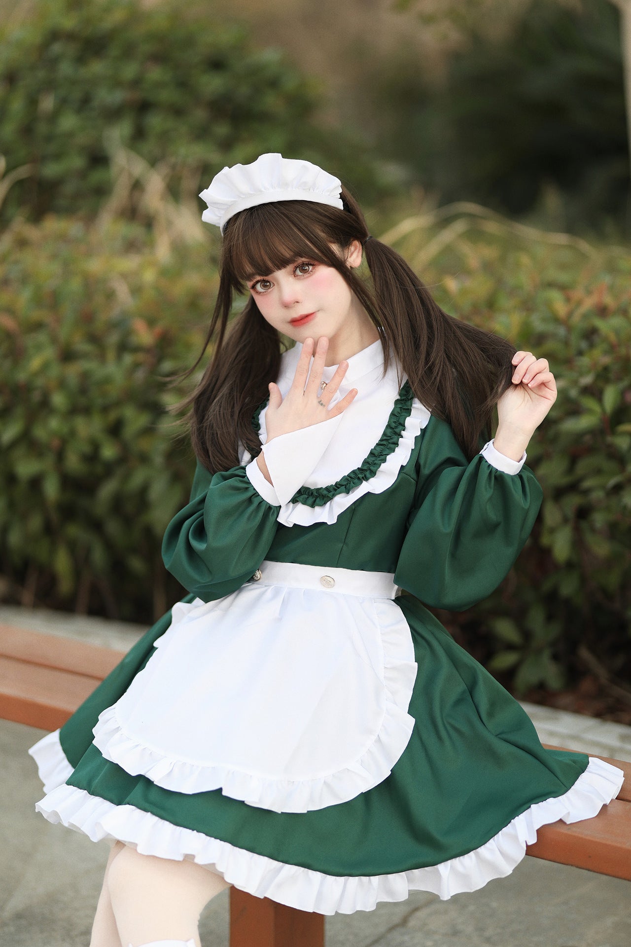 Luxury British Long Sleeves Maid Outfit Plus Cosplay Costume