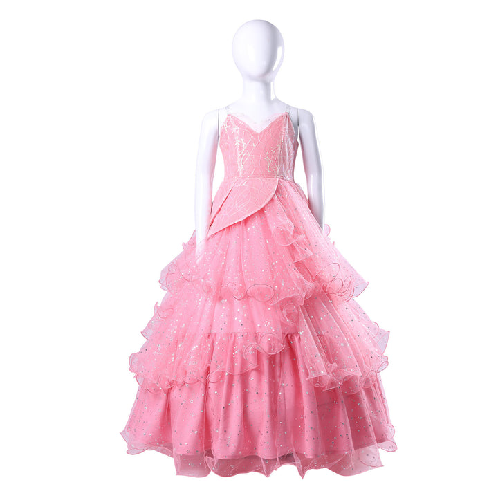 Wicked: For Good Witch Glinda Kids Pink Dress Cosplay Costumes