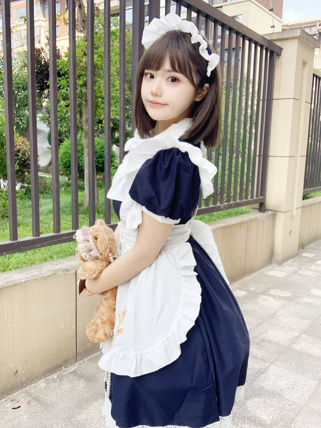 Queen Crown British Maid Outfit Long Dress Plus Cosplay Costume