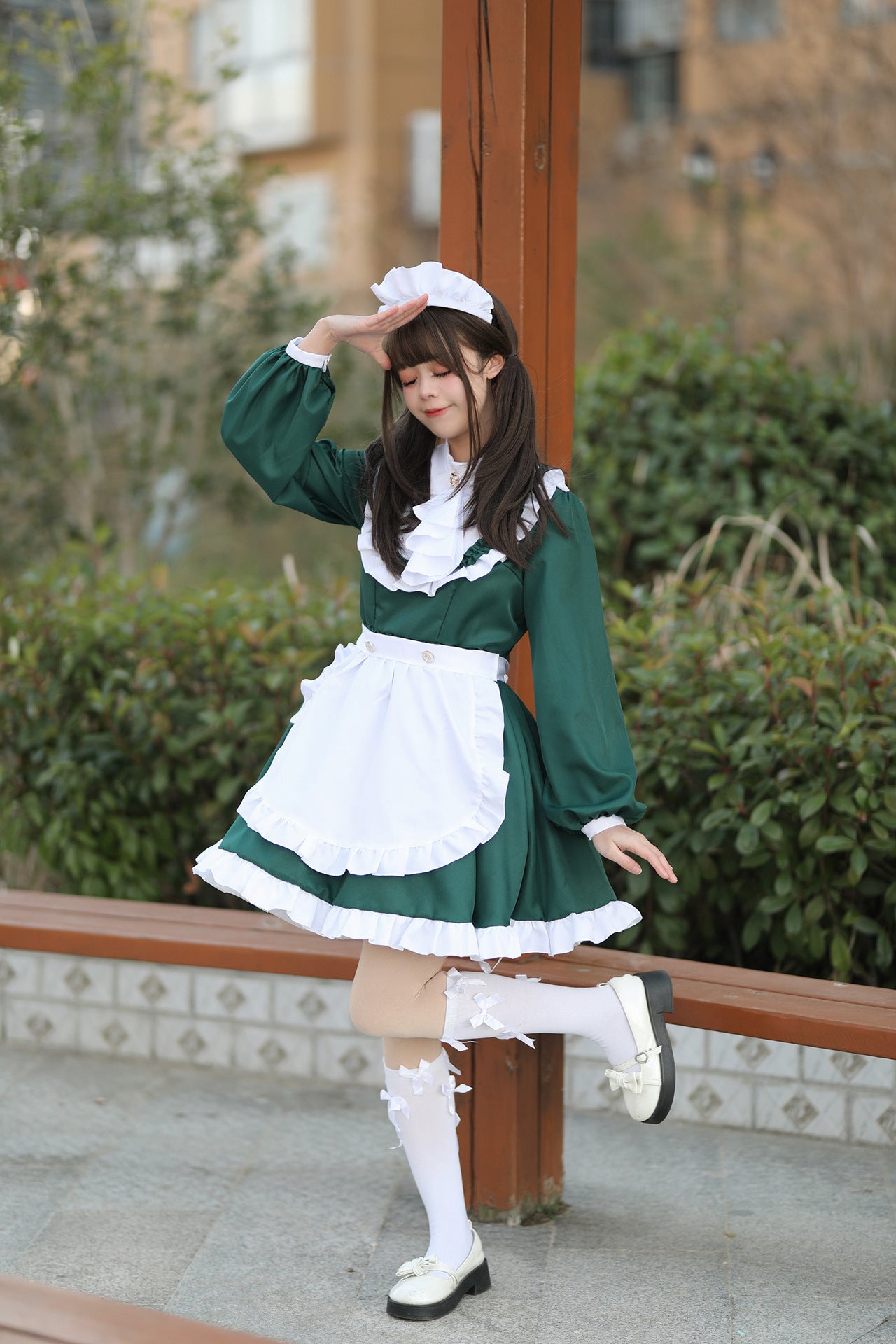 Luxury British Long Sleeves Maid Outfit Plus Cosplay Costume