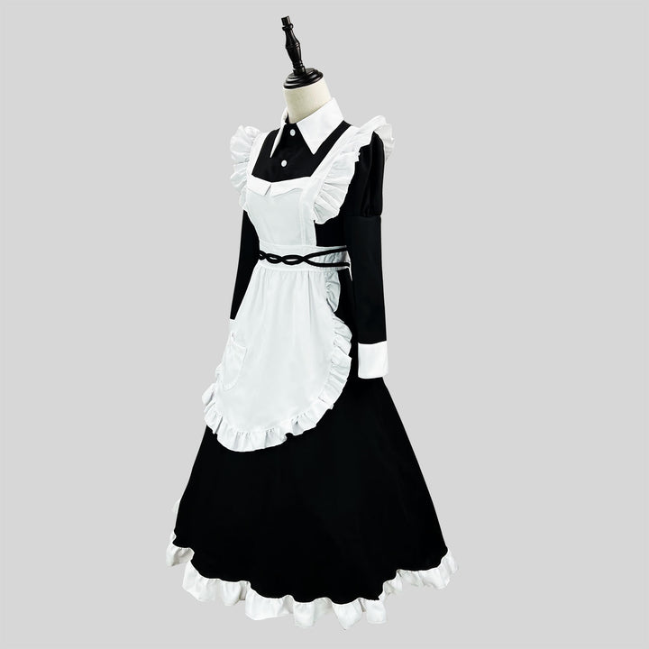 Classical Black White Long Maid Outfit Plus Dress Cosplay Costume