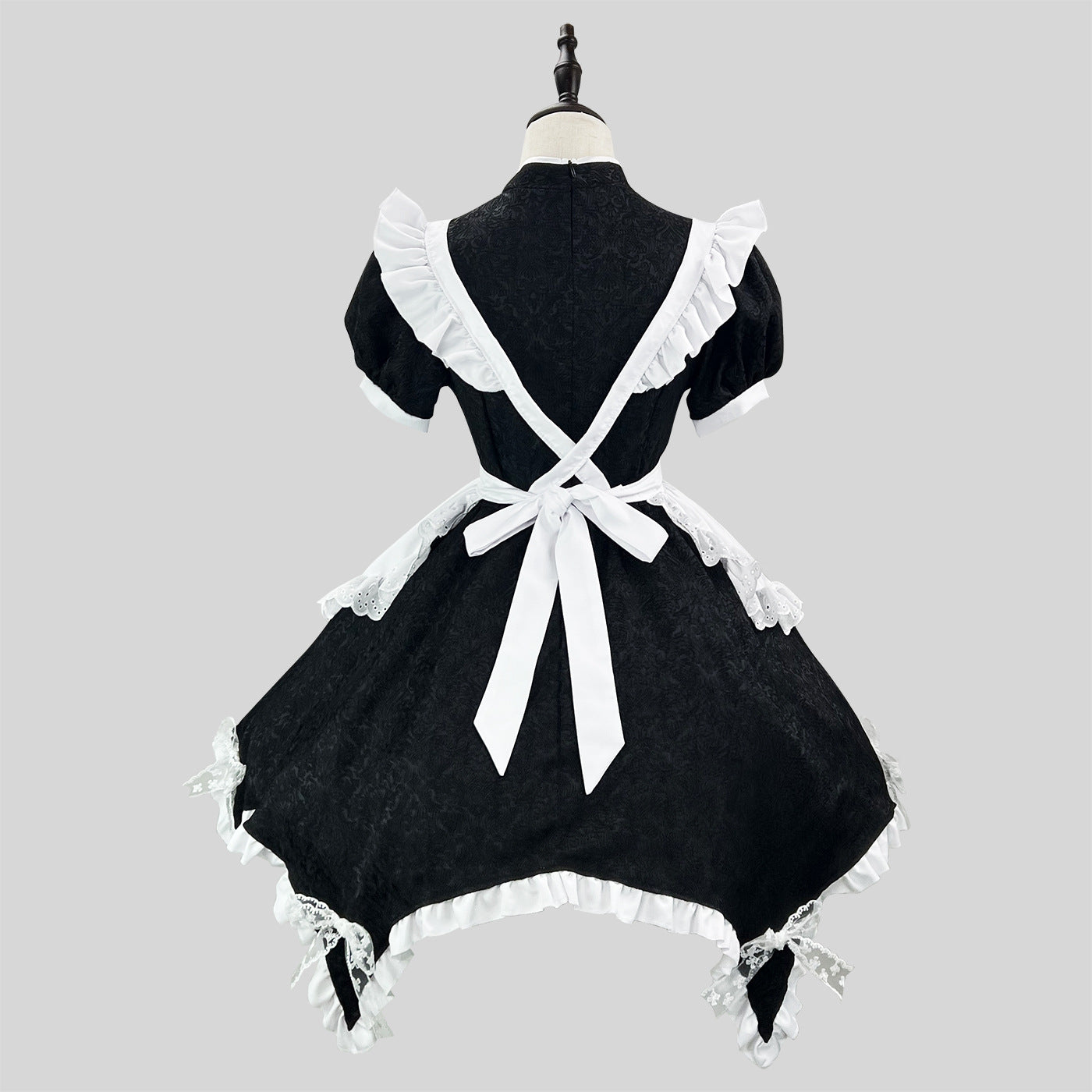 Black Low Contrast Damask Maid Outfit Cheongsam Cosplay Costume