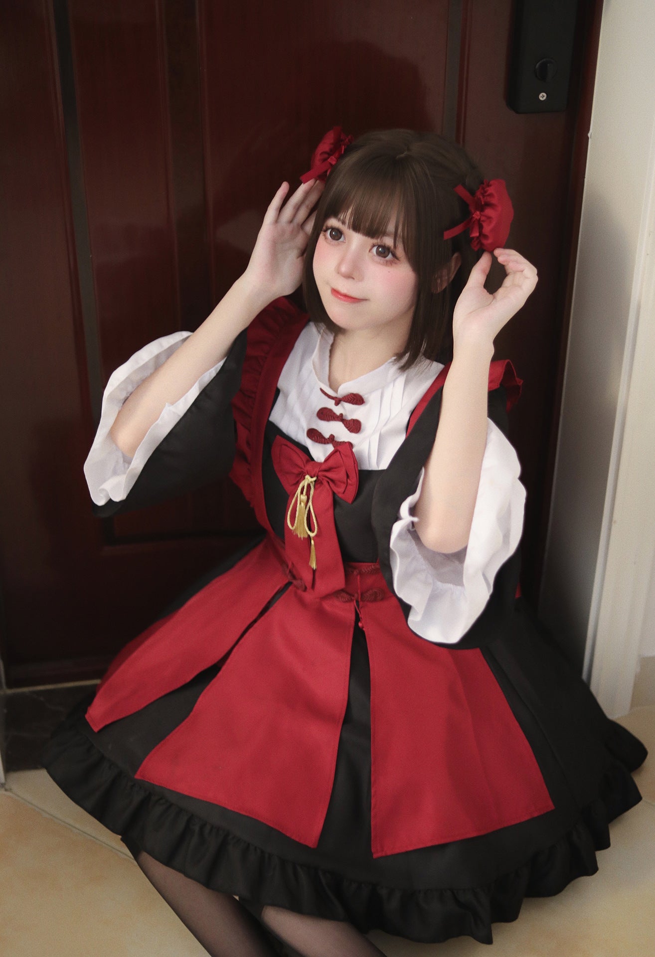 Chinese New Year Spring Festival Maid Outfit Plus Cosplay Costume