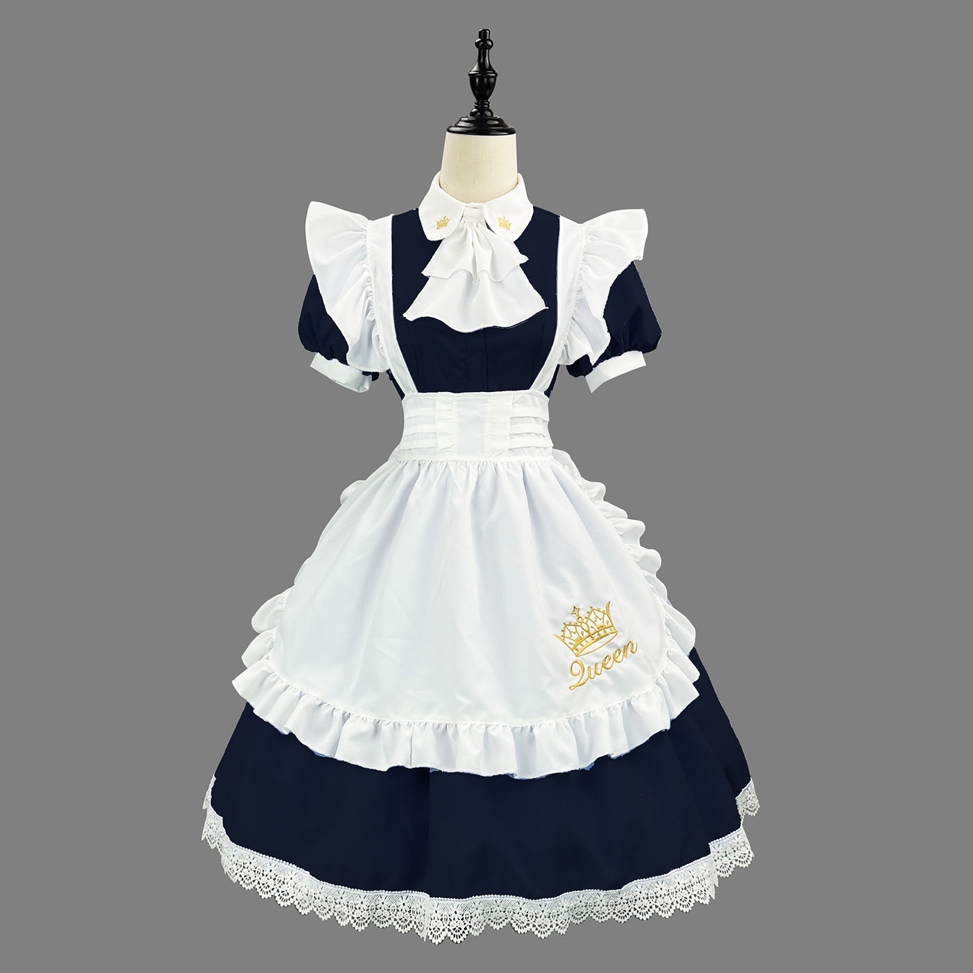 Queen Crown British Maid Outfit Long Dress Plus Cosplay Costume