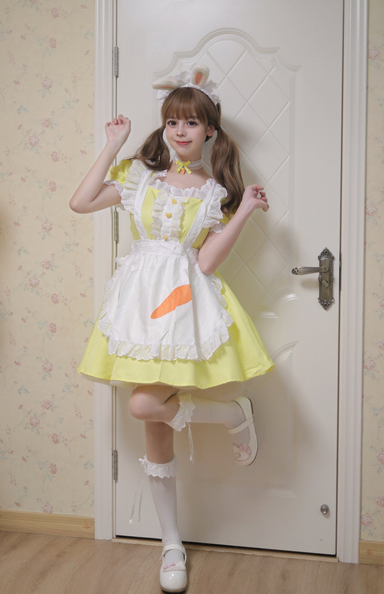 Carrot Bunny Maid Outfit Crossdresser Plus Dress Cosplay Costume