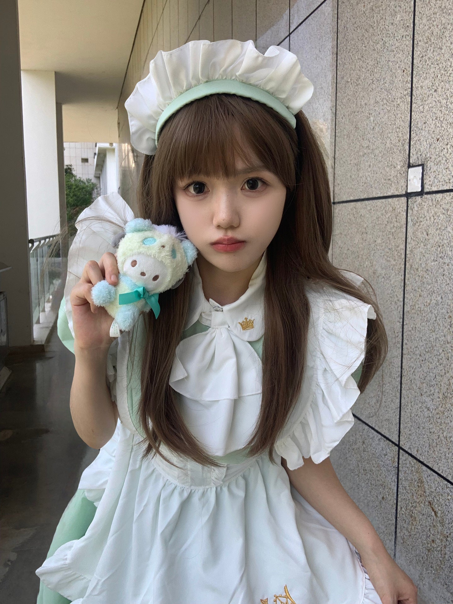 Queen Crown British Maid Outfit Long Dress Plus Cosplay Costume