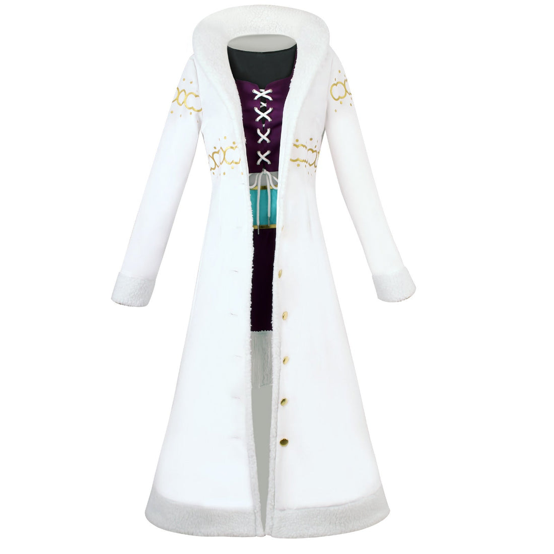 Anime Navigation Nico Robin Fur-collared Coat Cosplay Costumes