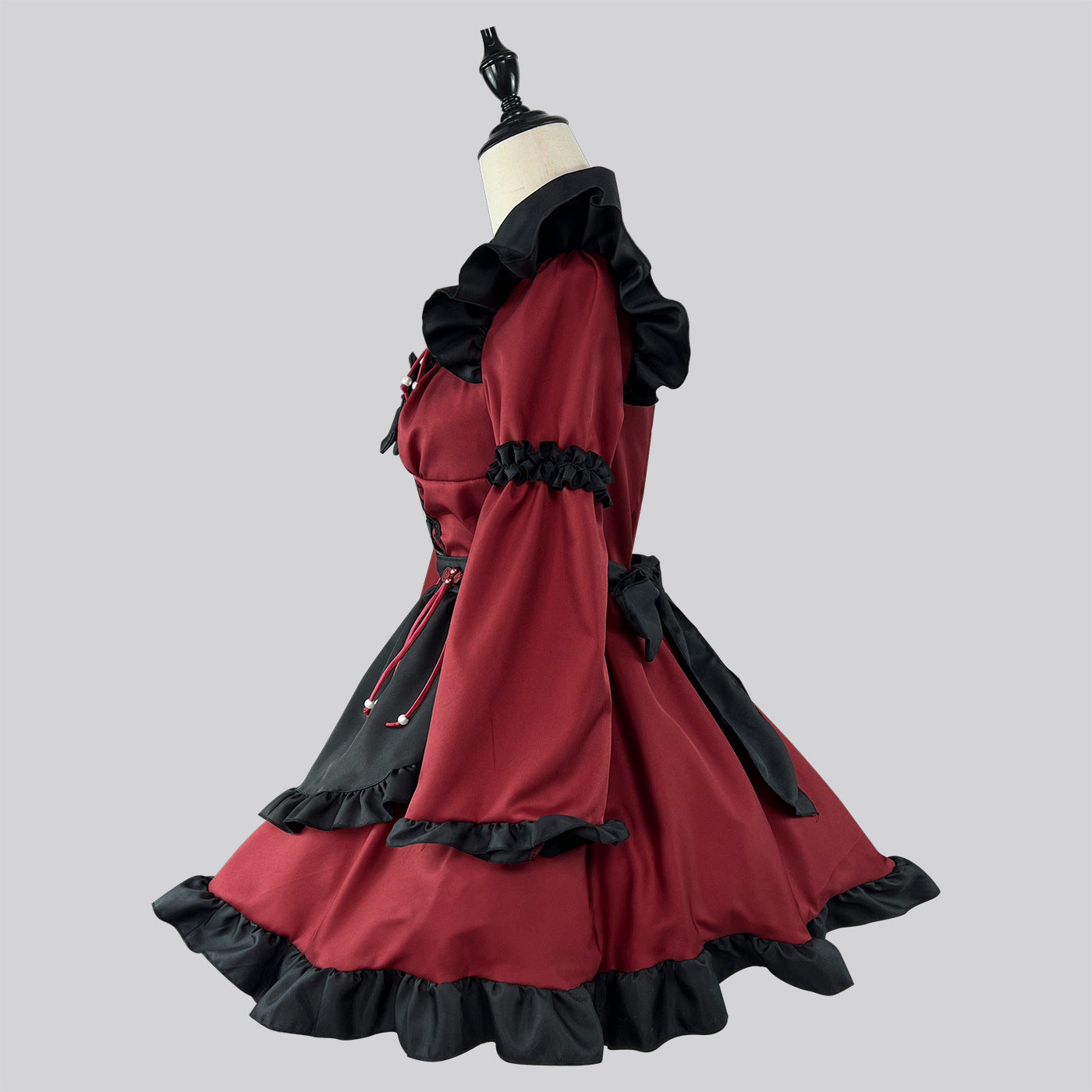Dark Red Gothic Little Devil Maid Outfit Plus Cosplay Costume