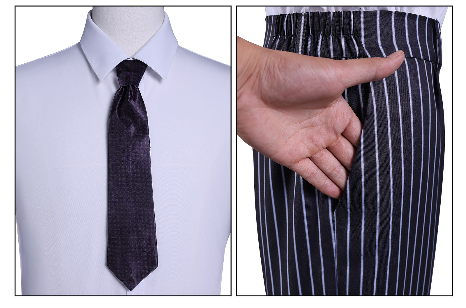 Wednesday 2 Gomez Addams Striped Suit Male Cosplay Costumes