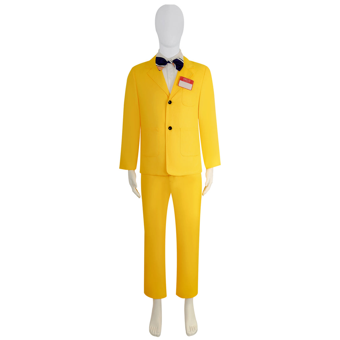 Beetle Juice Shrunken Head Bob Yellow Suit Halloween Cosplay Costumes