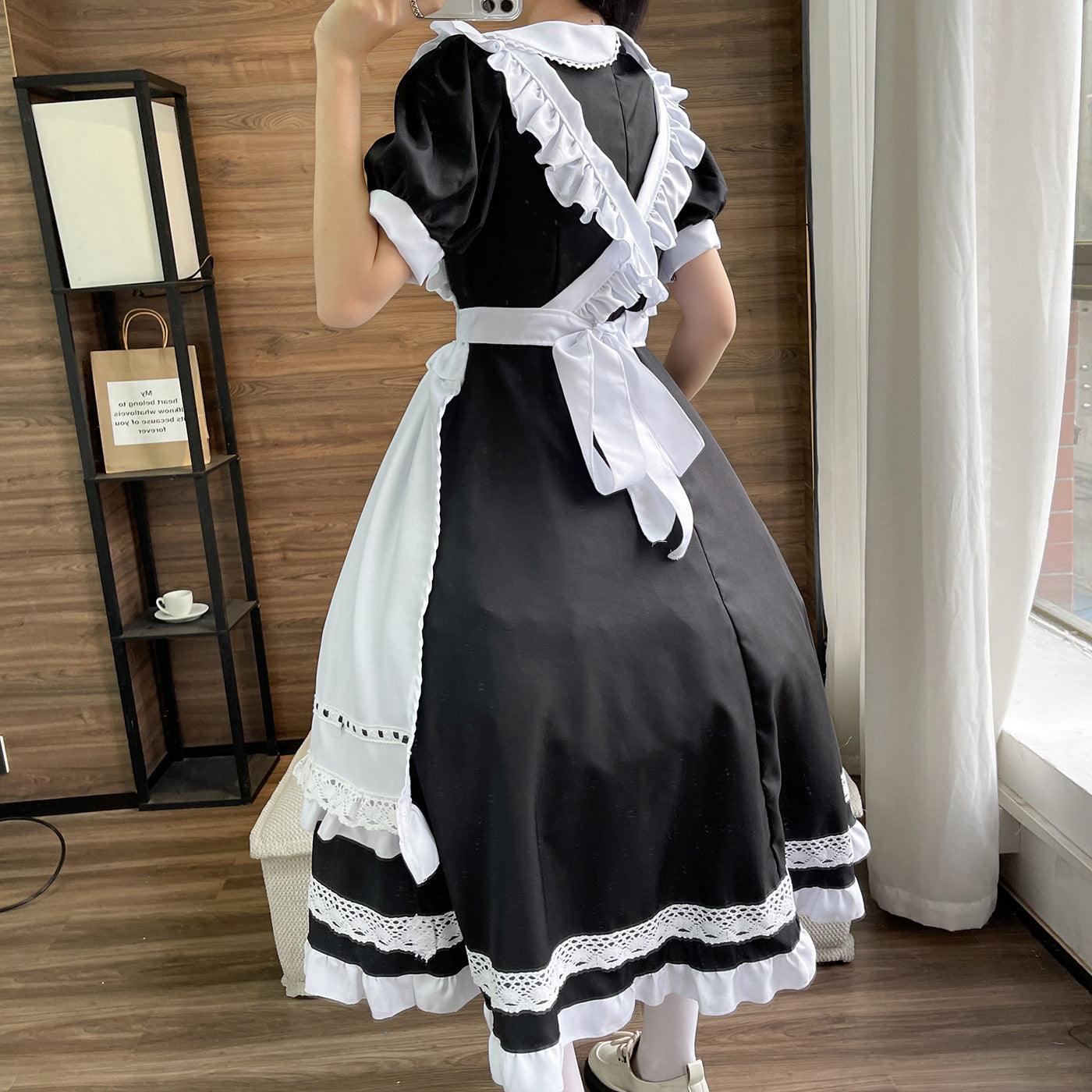 Traditional Short Sleeves Maid Outfit Dress Fancy Cosplay Costume