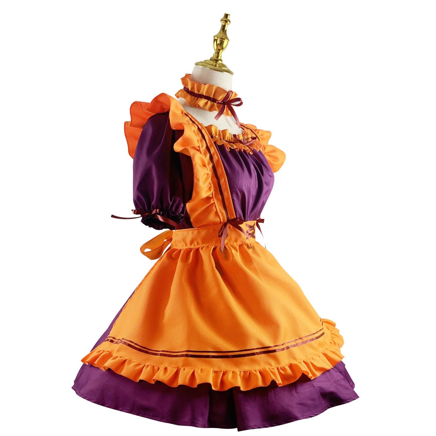 Halloween Orange Maid Outfit Dress Plus Fancy Cosplay Costume