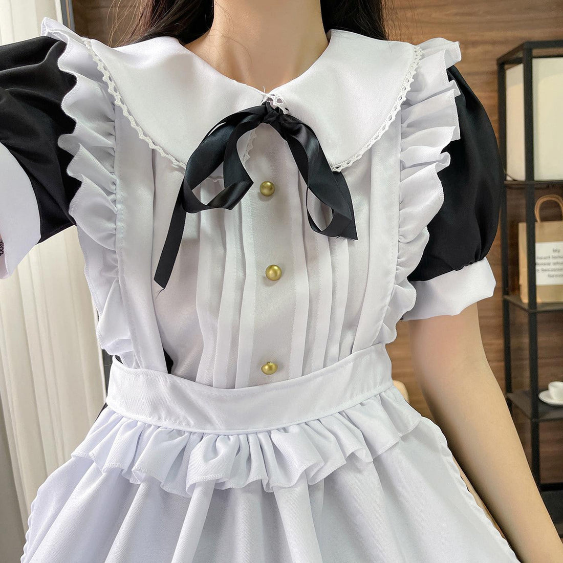 Traditional Short Sleeves Maid Outfit Dress Fancy Cosplay Costume