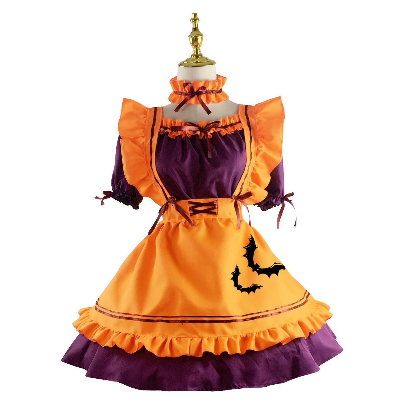 Halloween Orange Maid Outfit Dress Plus Fancy Cosplay Costume