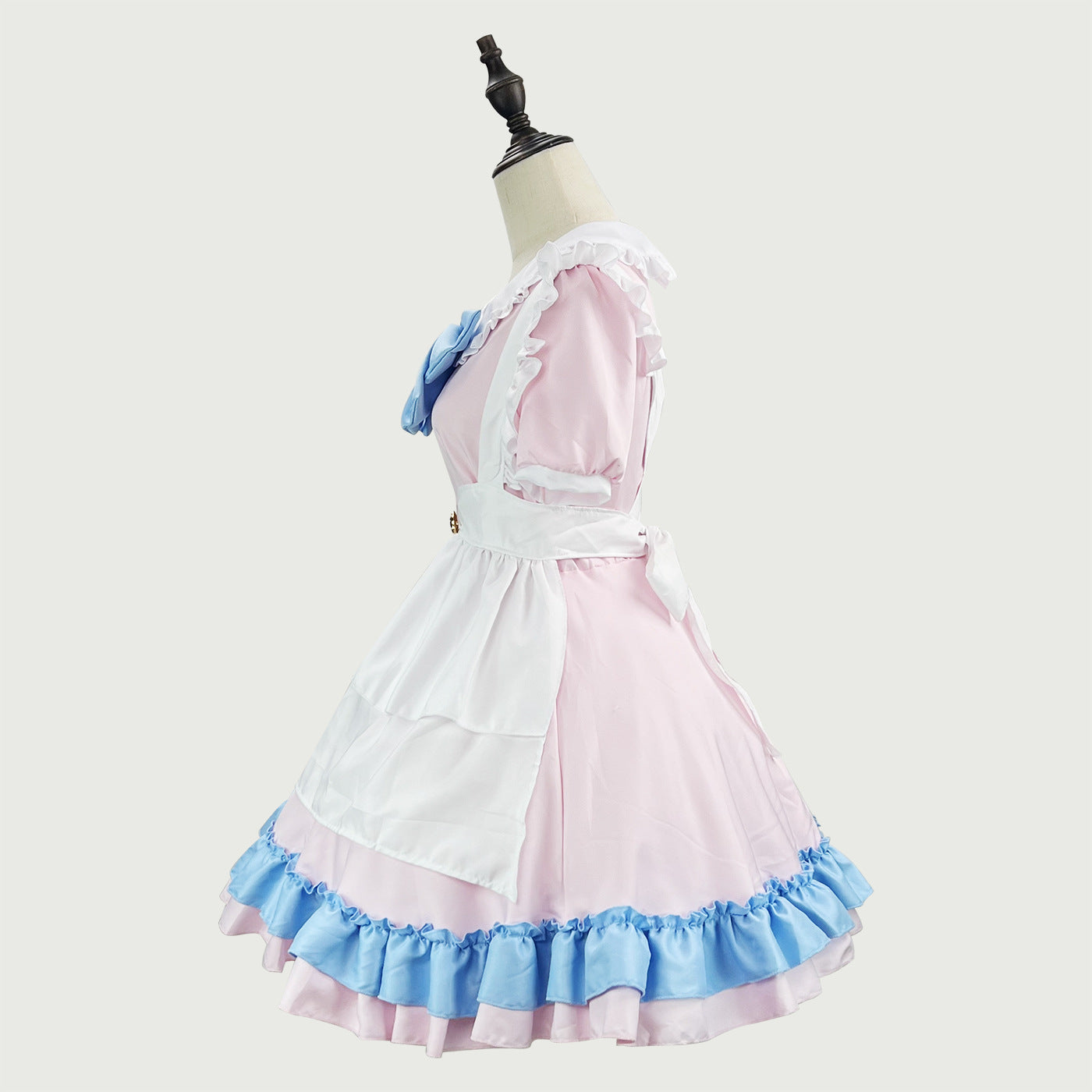 Blue Bow Pink Maid Outfit Crossdresser Plus Dress Cosplay Costume