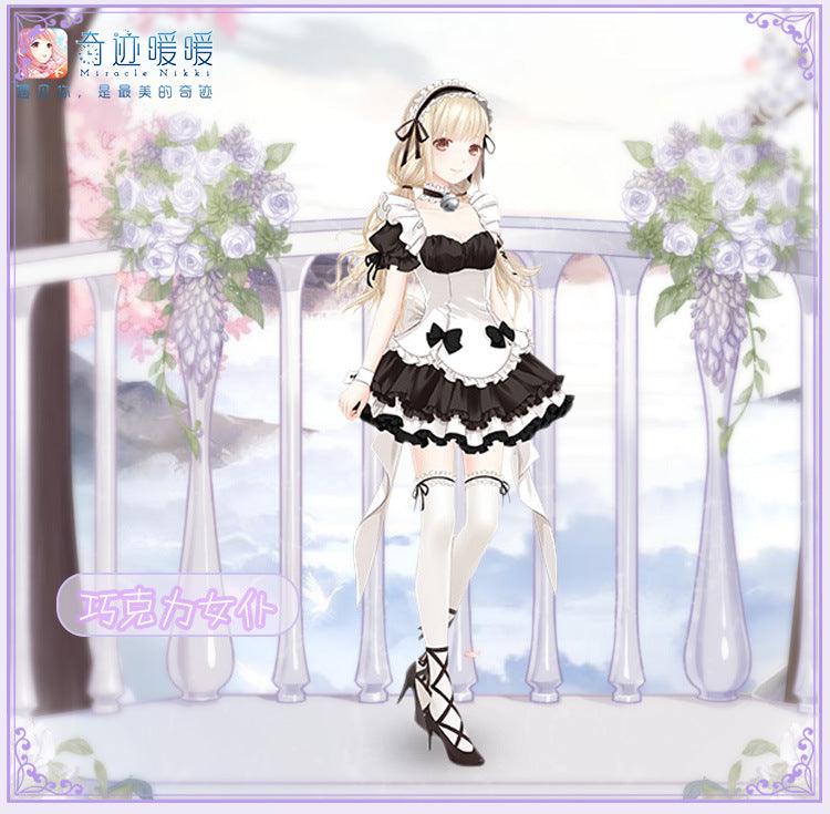 Miracle Nikki Black White Maid Outfit Dress Game Cosplay Costume
