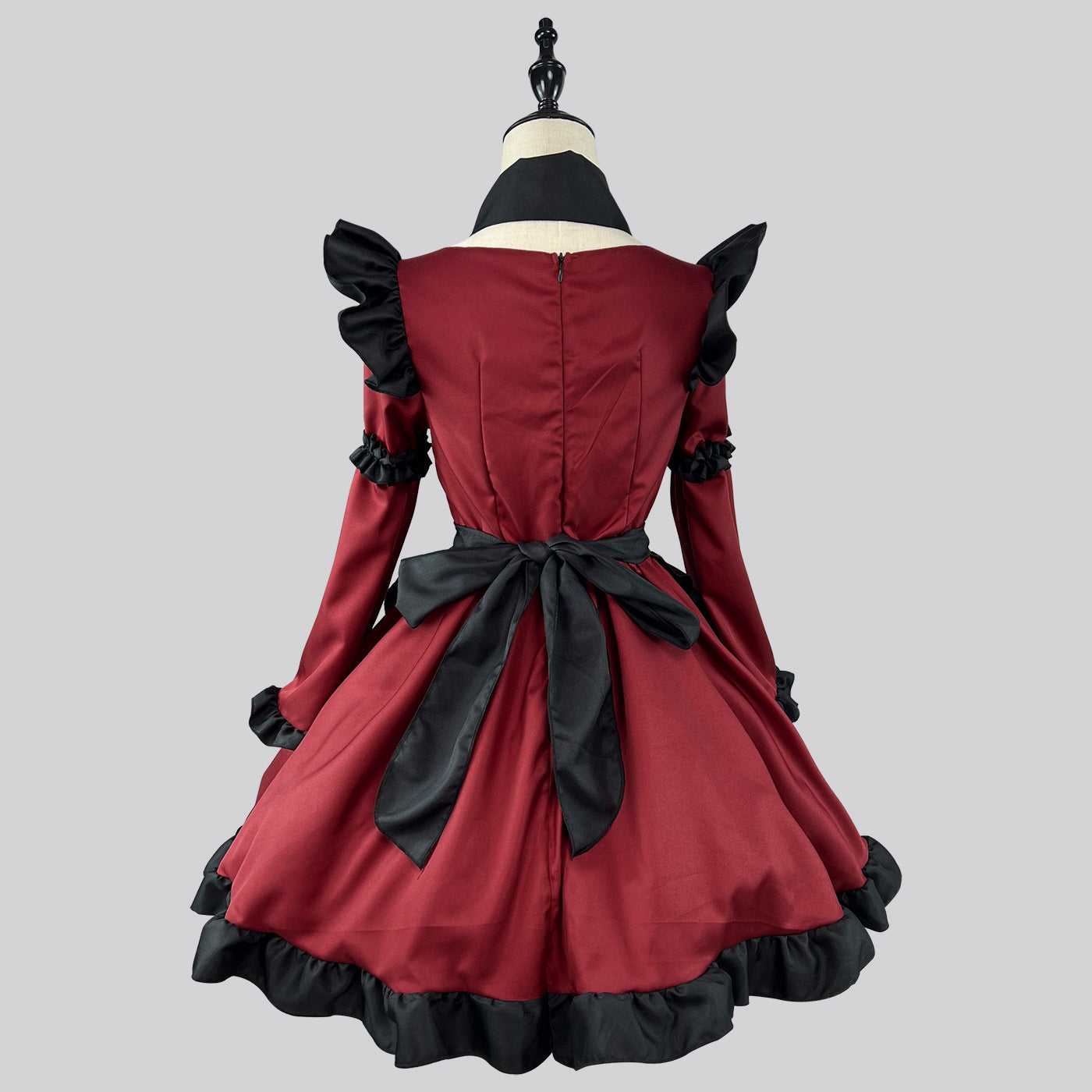 Dark Red Gothic Little Devil Maid Outfit Plus Cosplay Costume