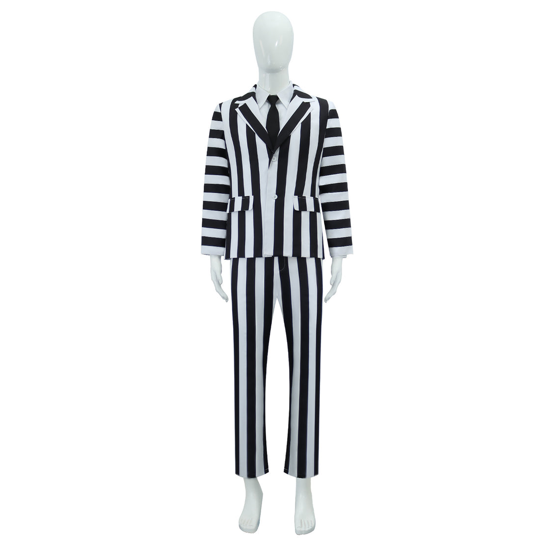 Beetle Juice Michael Keaton Stripe Suit Halloween Cosplay Costumes