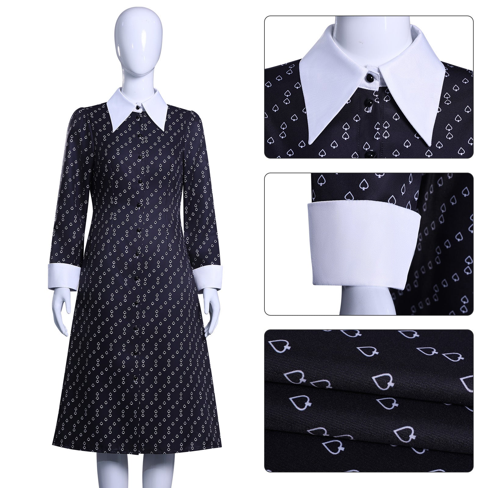 Wednesday 2 Addams Adult and Kids Black Dress Cosplay Costumes
