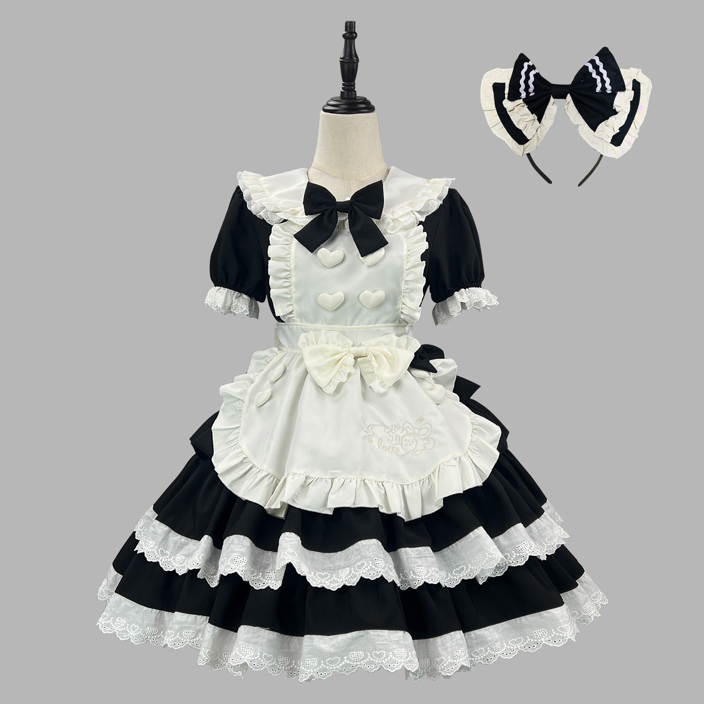 Sweet Princess Bow Maid Outfit Plus Lolita Dress Cosplay Costume