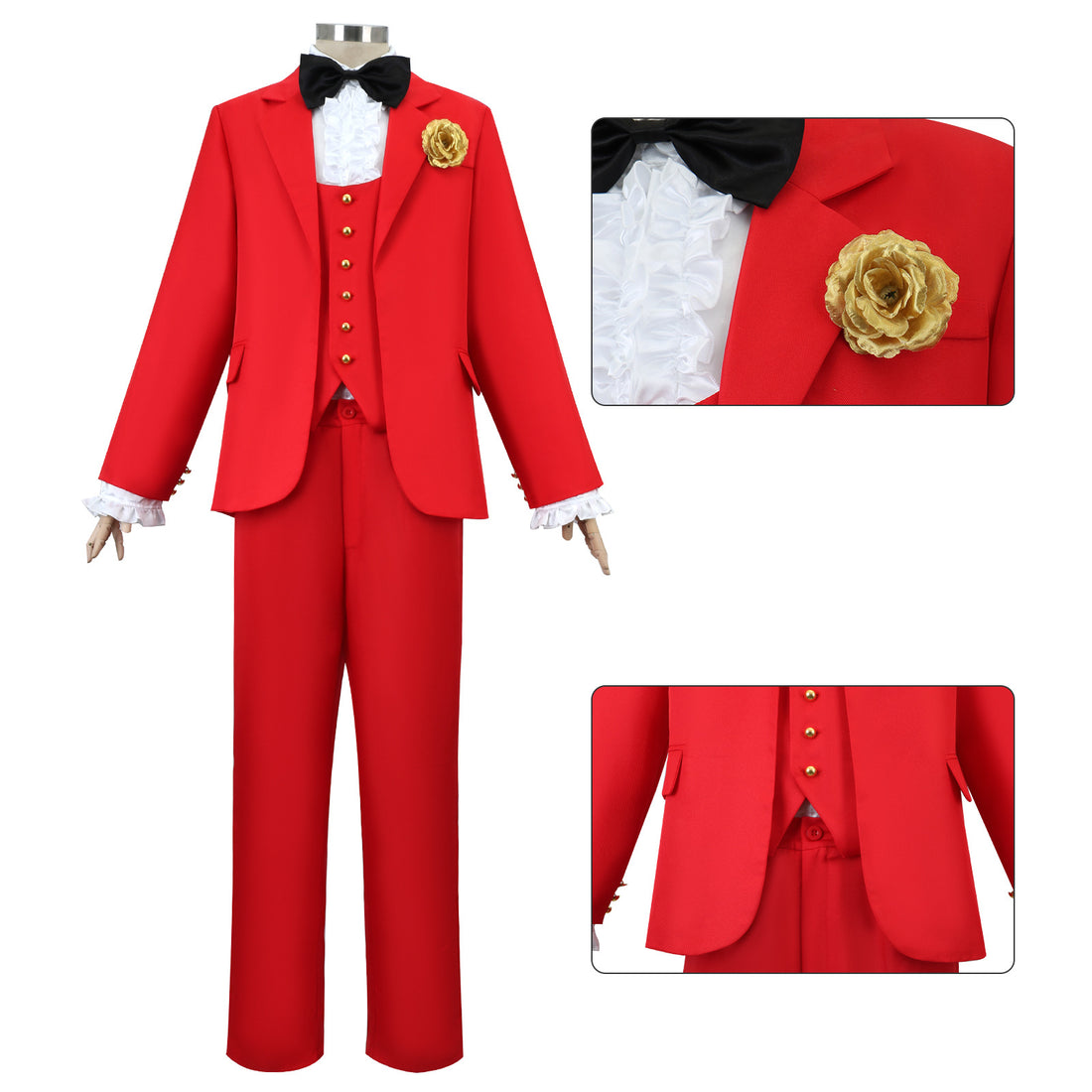 Beetle Juice Michael Keaton Red Suit Halloween Cosplay Costumes