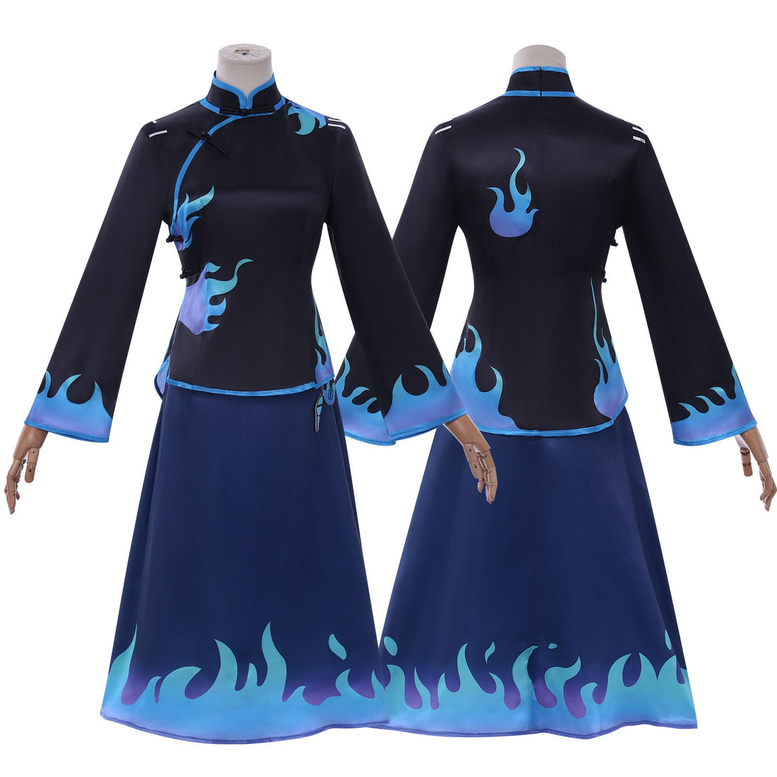 Identity V Antiquarian Qi Shiyi Blue Flame Cheongsam Cosplay Costumes