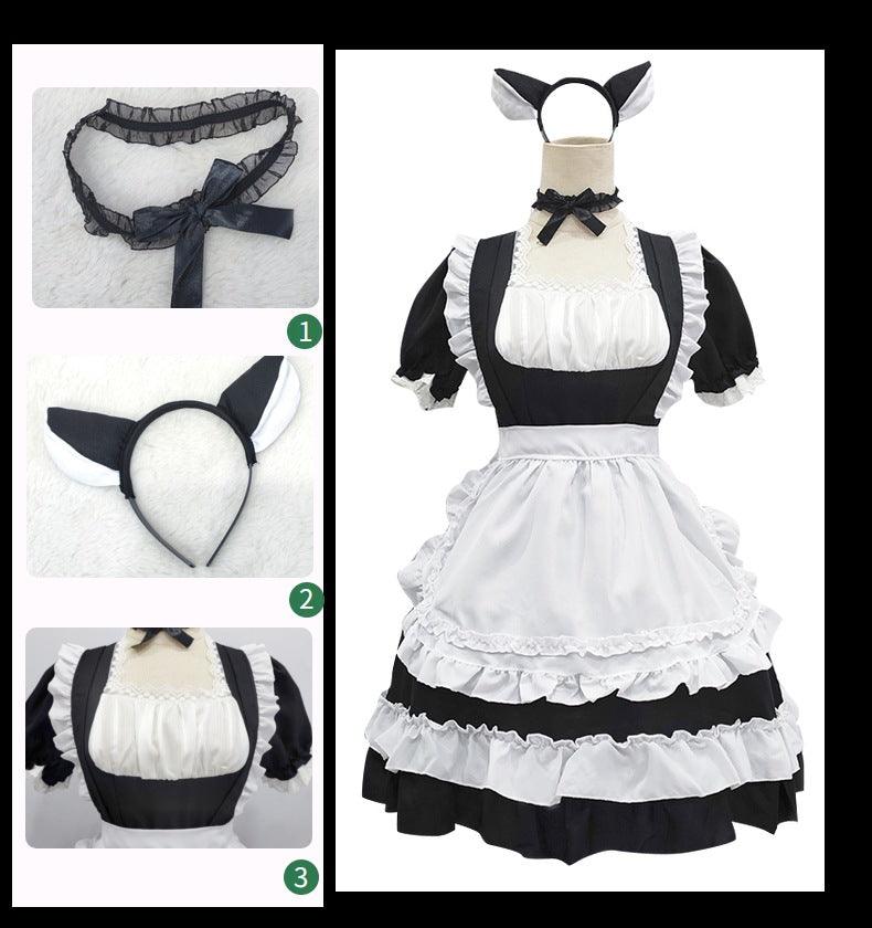 Original Black Cute Cat Maid Outfit Fancy Dress Cosplay Costume