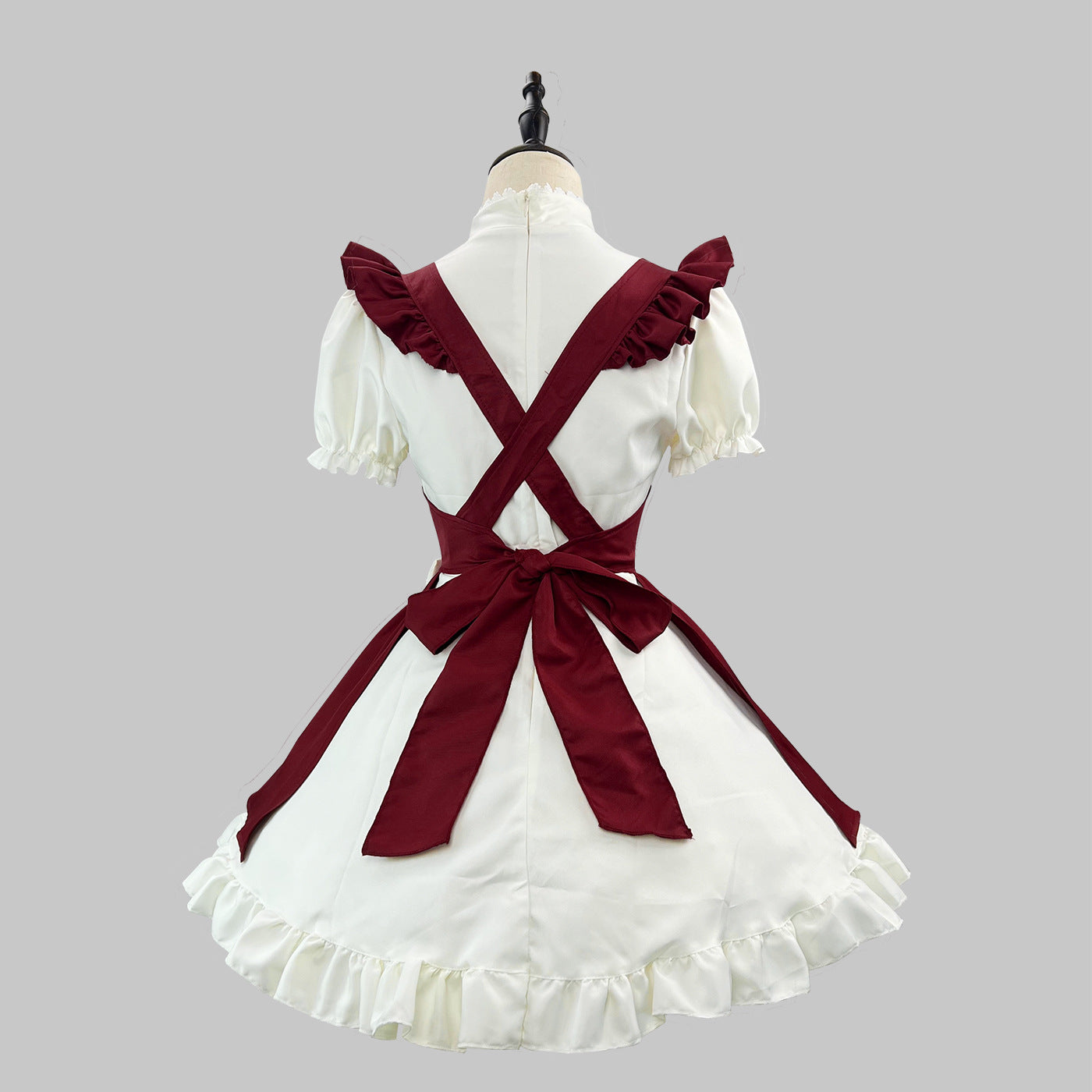 New Year Christmas Maid Outfit Plus Red Lolita Dress Costume