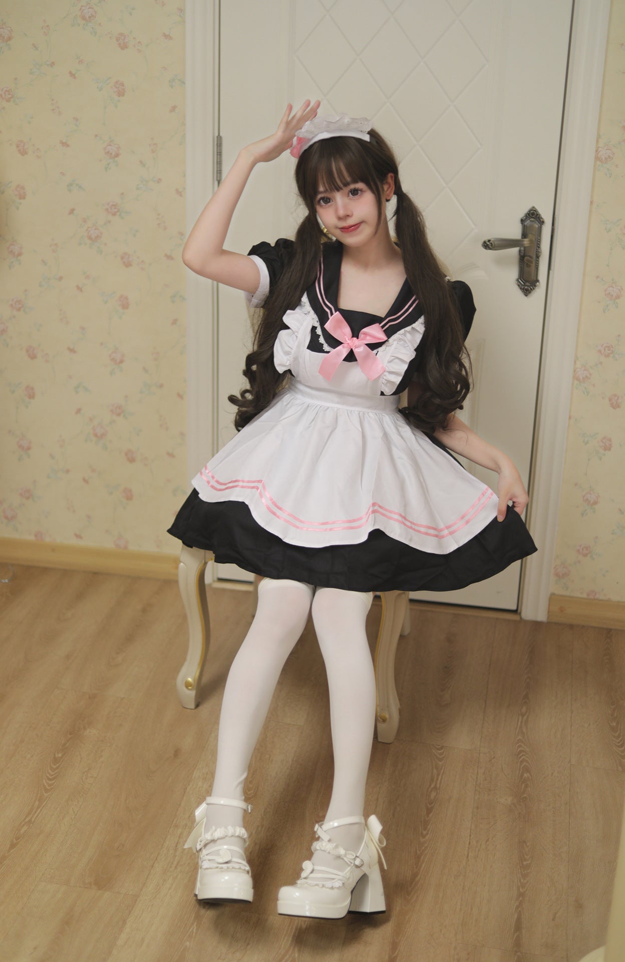 High School JK Uniform Sailor Collar Maid Outfit Cosplay Costume