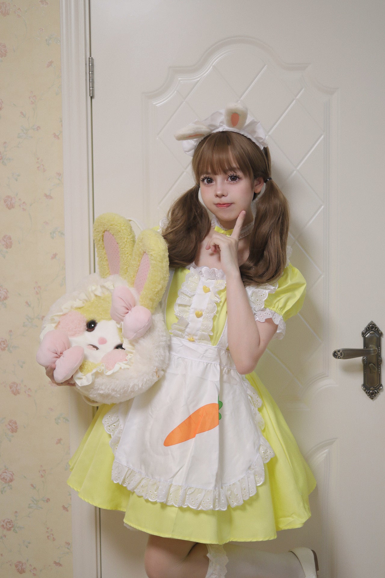 Carrot Bunny Maid Outfit Crossdresser Plus Dress Cosplay Costume