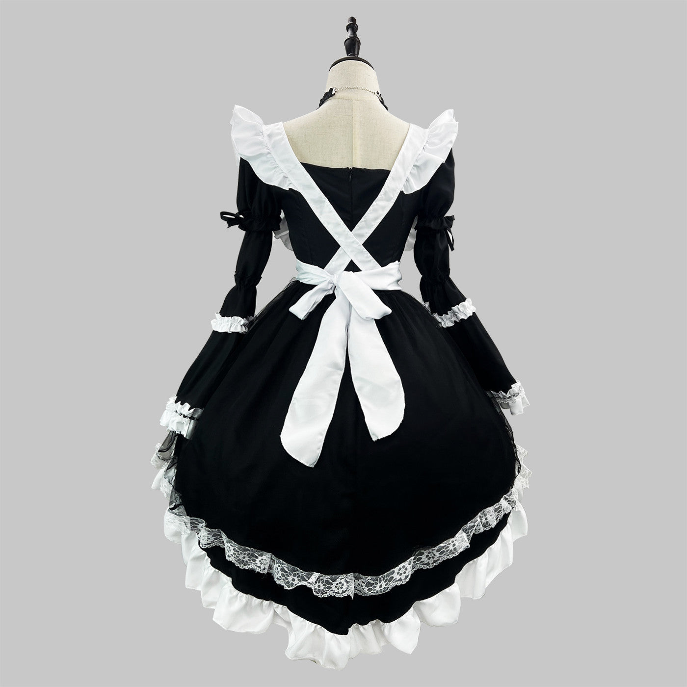 Flared Long Sleeves Dance Maid Outfit Plus Dress Cosplay Costume