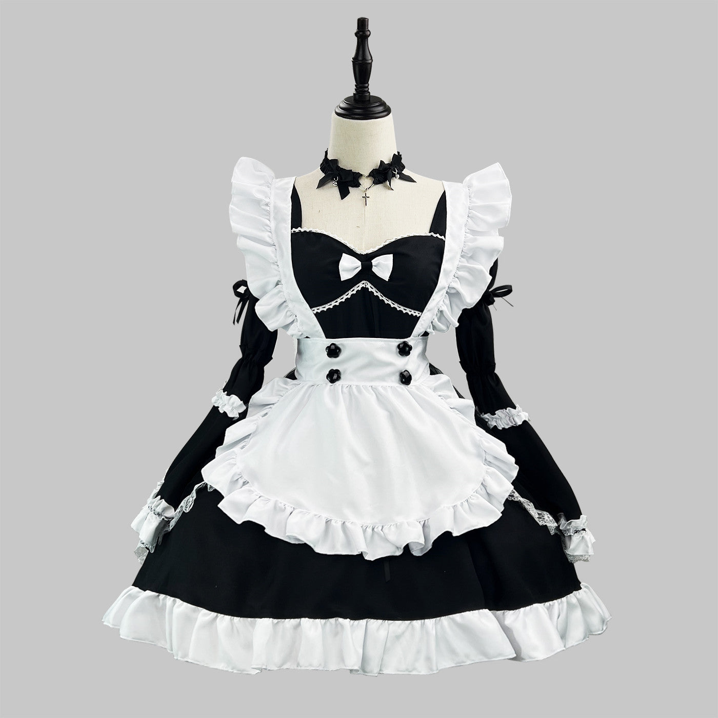 Flared Long Sleeves Dance Maid Outfit Plus Dress Cosplay Costume
