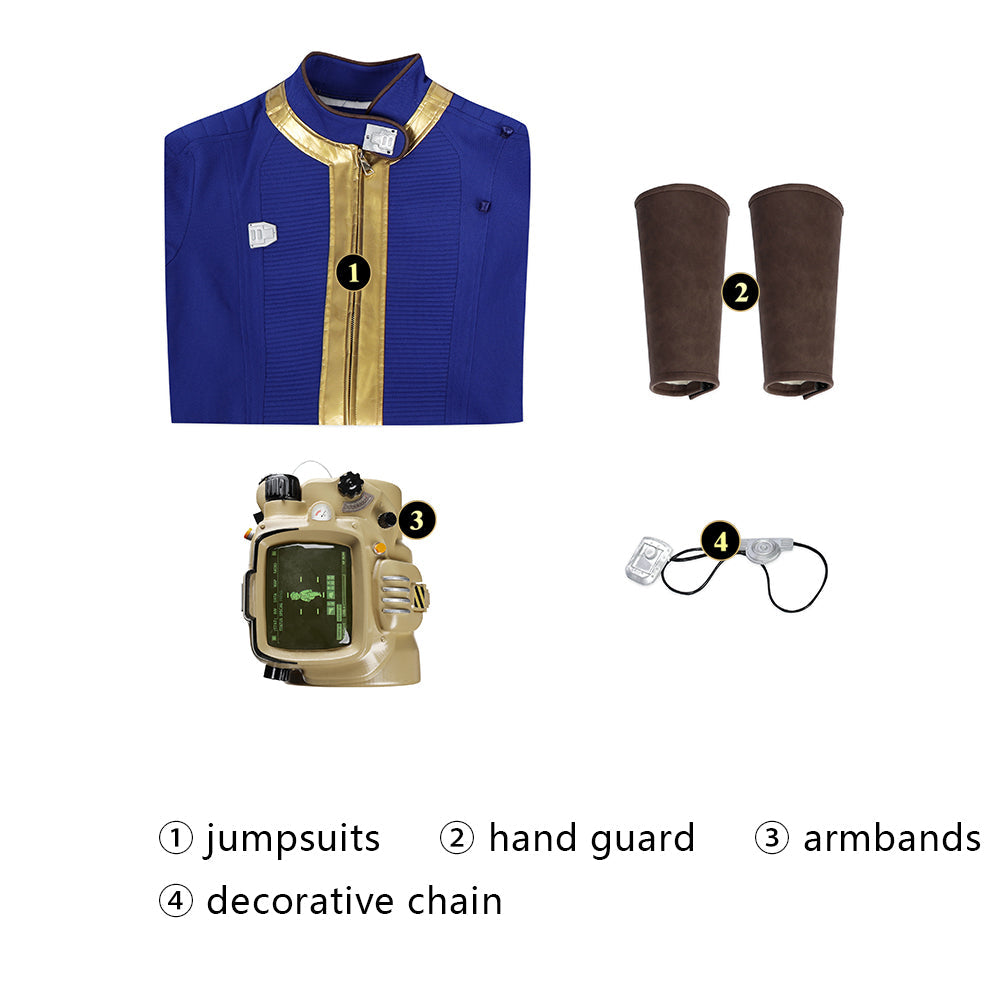 Fallout 4 Vault No. 75 Sheltersuit Male Full Set Cosplay Costumes