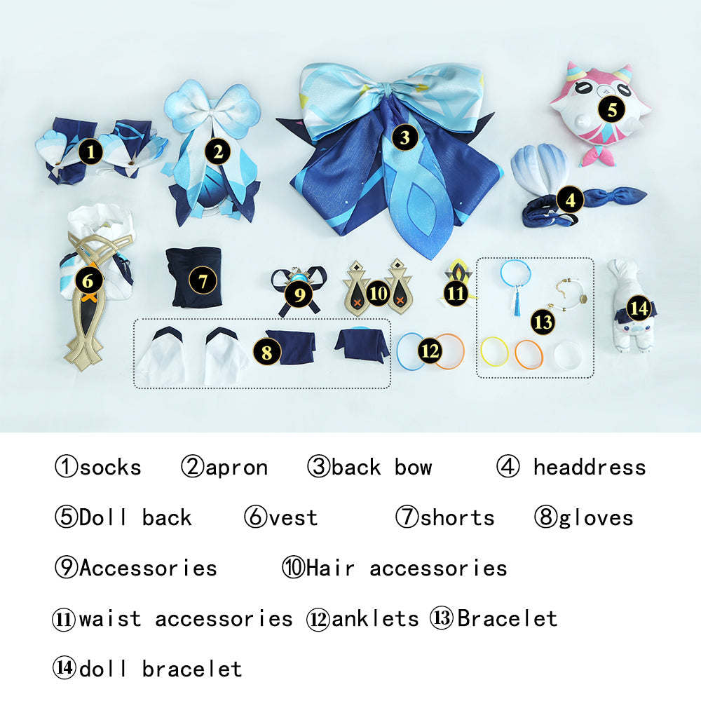 Game Genshin Impact Mualani Full Set Top Level Cosplay Costumes
