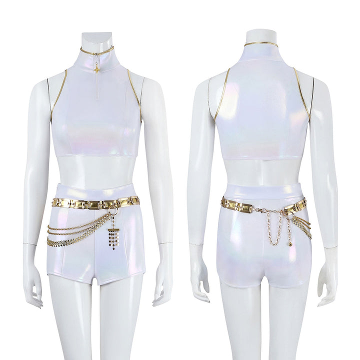 KPop Demon Hunters Rumi White Stage Outfit Cosplay Costumes