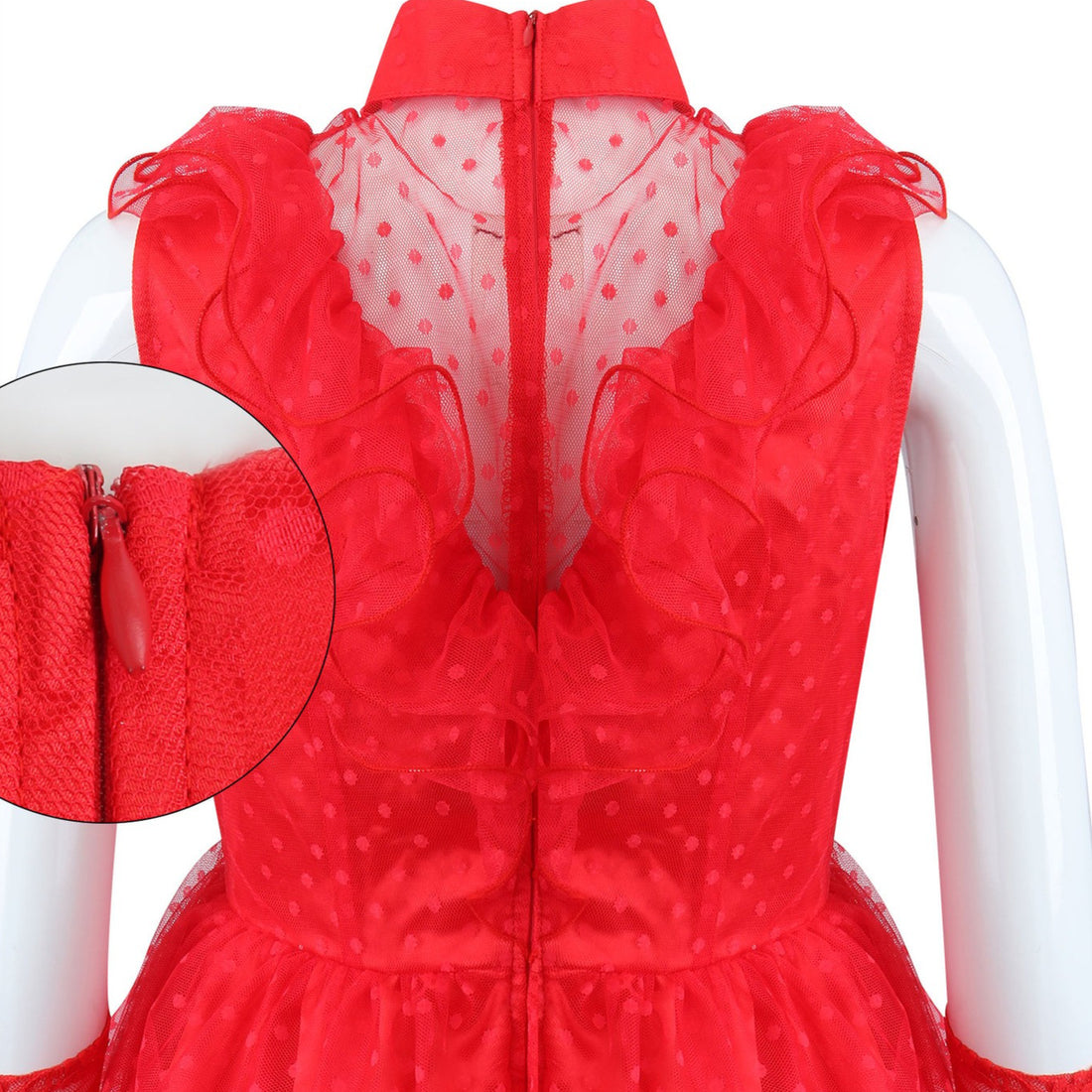 Beetle Juice Lydia Deetz Gilrs Red Wedding Dress Cosplay Costumes