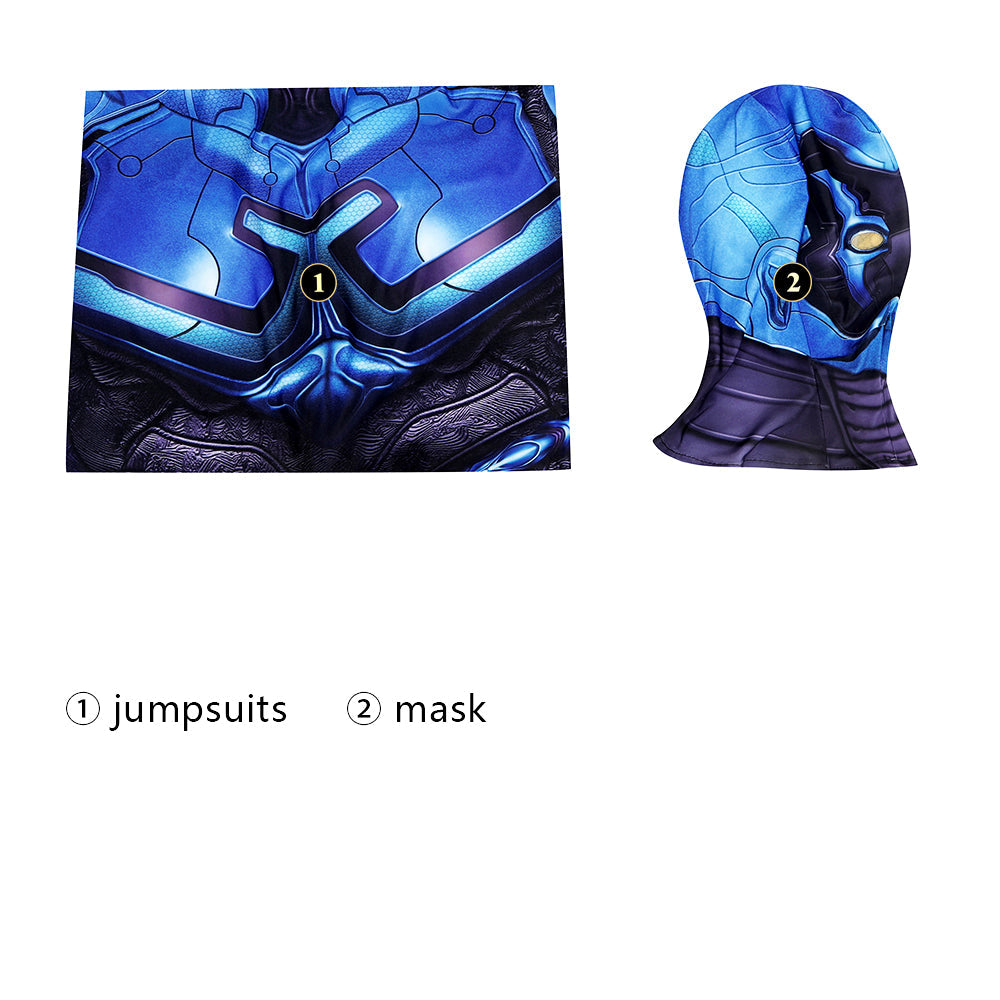 Blue Beetle Jaime Reyes Male Jumpsuit with Headgear Costumes