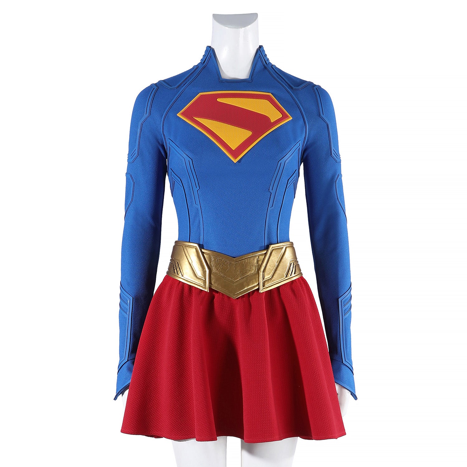 Comics Superhero Supergirl Superwoman Fullset with Coat Cosplay Costumes